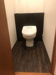 トイレdiy ニトリのウォールシートで腰壁風にイメチェン トイレdiy トイレ トイレ インテリア