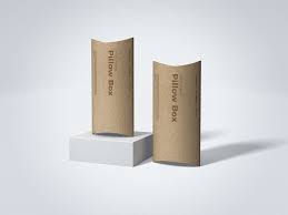 Free Kraft Paper Pillow Box Mockup Free Mockup Box Mockup Pillow Box Free Mockup