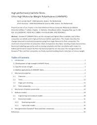 pdf high performance ballistic fibres ultra high molecular