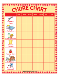 Printed Out A Chore Chart And Covered It Front And Back
