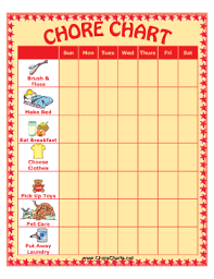 printed out a chore chart and covered it front and back