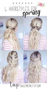 Four Hairstyles For Spring Twist Me Pretty Spring Hairstyles Hair Styles Diy Hairstyles