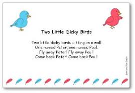 Marcia griffiths from a reggae group i threes had her own explanation of this song's source. Two Little Dicky Birds Song Lyrics In French And In English Free Printables