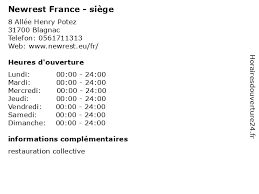 31100 132 rue henri desbals toulouse, fr. á Horaires D Ouverture Newrest France Siege 8 Allee Henry Potez A Blagnac