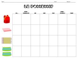 possessive adjectives chart for french class