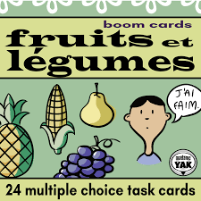Fruits Et Legumes French Action Verbs Boom Cards For Distance Learning In 2020 Learn French Bilingual Classroom Teaching French