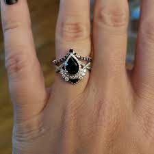 Vintage Pear Shaped Black Onyx Black Rutilated Quartz Etsy Onyx Engagement Ring Black Onyx Engagement Ring Quartz Engagement Ring
