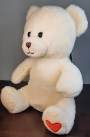 Clintons White Bear Plush Stuffed Animal HEART