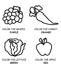 Printable healthy eating chart & coloring pages. Indi Fruits And Vegetables Color Page