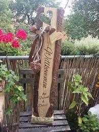 holz aufsteller willkommen schild holzbalken familienschild wunschbeschriftung in mobel wohnen dekoration schilder tafe holz deko selber machen aufsteller