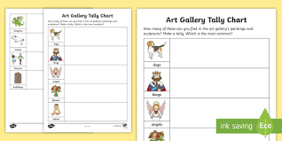 editable art gallery tally chart worksheet