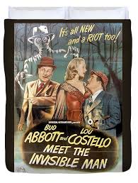 Movie poster for ''Abbott and Costello Meet the Invisible Man'', 1951 Duvet  Cover by Retro Movie Art - Fine Art America