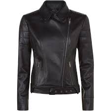 Jaeger Leather Biker Jacket 460 Liked On Polyvore Featuring Outerwear Jackets Black Womens Leather Biker Jacket Real Leather Jacket Short Leather Jacket