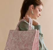 Jeanna Floral Canvas Tote Bag Blush