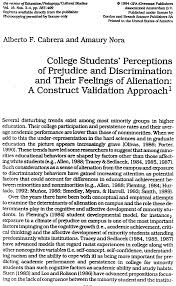 Pdf College Students Perceptions Of Prejudice And Discrimination And Their Feelings Of Alienation A Construct Validation Approach 1