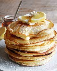 Lemon Ricotta Pancakes With Blueberry Syrup The Original Dish Recipe Food Lemon Ricotta Pancakes Recipes