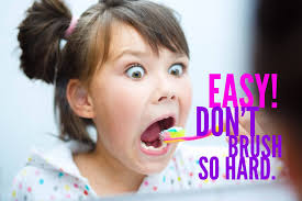 Brushing Too Hard Can Be Almost As Bad As Not Brushing Enough It Can Lead To Sensitive Teeth And Receding Gums S Teeth Health Dentist Childrens Dental Health