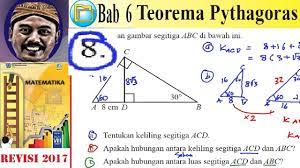 Setelah kalian memahami cara menghitung keliling segitiga, selanjutnya kita akan perhatikan gambar segitiga tumpul di bawah ini. Teorema Pythagoras Matematika Kelas 8 Bse K13 Rev 2017 Luk 6 Esay No8 Hubungan Keliling 2 Segi Youtube