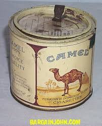 Camel cigarettes were originally blended to have a milder taste than established brands. Bargain John S Antiques Antique Tin Camel Tobacco Advertising Storage Can World War 2 Time Period Bargain John S Antiques