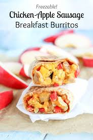 1 yellow onion, quartered and thinly sliced. Chicken Apple Sausage Breakfast Burritos Freezable Make Ahead Flatoutbread Chicken Apple Sausage Freezable Breakfast Sausage Breakfast