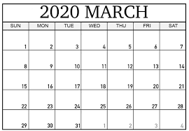 March 2020 Editable Calendar Template Monthly Calendar Printable Excel Calendar Calendar Template