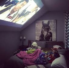 Project Movies On An Angled Ceiling So That You Can Watch A Movie While Laying Down Slumber Parties Projects Slumber