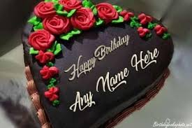 Heart Shape Happy Birthday Chocolate Cake With Name Edit Flower Books Birthday Cake With Name In 2020 Cake Name Cake Happy Anniversary Cakes