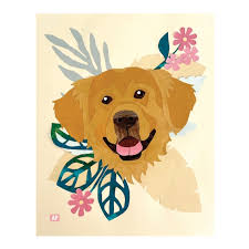 Golden Retriever Dog Art Unique Collage Pet Portrait - Etsy