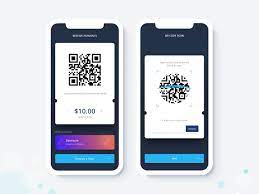 crypto qr code scan dark app interface design coding apps app layout