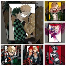 Boku no Hero Academia Bakugou Katsuki x Midoriya Izuku Manga Wall Poster  Scroll | eBay