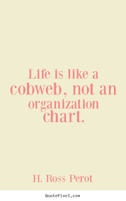Life Quote Life Is Like A Cobweb Not An Organization Chart