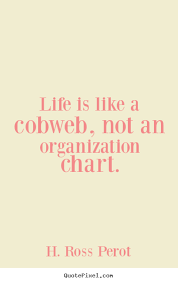 life quote life is like a cobweb not an organization chart