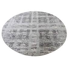 Grey contemporary cowhide patchwork 8x8 handcrafted modern oriental round rug. Modern And Contemporary