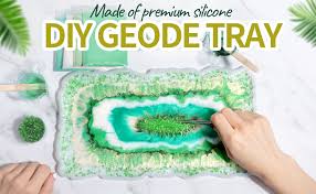 One of a kind wood and resin art serving tray. Amazon Com Resin Tray Molds Leobro Large Silicone Tray Molds For Resin Rectangle Rolling Tray Silicone Mold For Epoxy Resin With 100pcs Gold Leaf 2pcs Gold Handle Resin Tray Molds For Diy