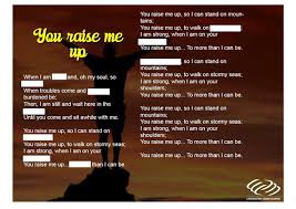Meaning to you raise me up song lyrics (56 meanings). Song Worksheet You Raise Me Up English Esl Worksheets For Distance Learning And Physical Classrooms