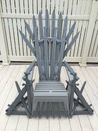 Game Of Thrones Chair Adirondack Chair As A Base Handcrafted Wood Swords Painted And Assem Game Of Thrones Decor Game Of Thrones Chair Game Of Thrones Houses