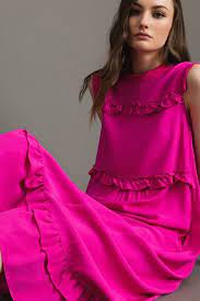 Abiti eleganti, vestiti in seta, raso, viscosa, tessuto tecnico, jersey, lana. Twinset Abiti Abito Lungo In Georgette Con Ruches 191tp2323 Vestidos De Fiesta Vestidos Frescos Vestidos