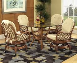 Accent rugs or carpet can be used as a. Grand Isle Swivel Caster Dining Chairs From Classic Rattan Model 3763csr