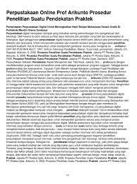 Prosedur penelitian suatu pendekatan praktik. Perpustakaan Online Prof Arikunto Prosedur Penelitian Suatu Pendekatan Praktek