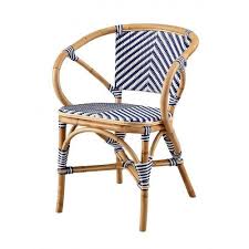 Blue White Rattan Bistro Accent Arm Chair Set Of 2 Accent Chair Set French Bistro Chairs Chair