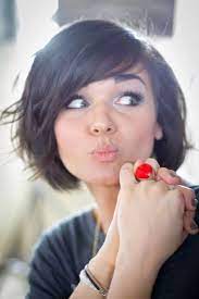 Women Hair Color People Short Hair With Bangs Chin Length Hair Short Hair Styles For Round Faces