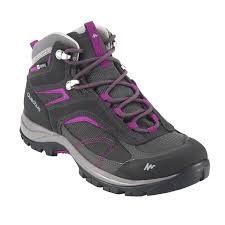 Forclaz 100 Mid Outdoor Su Gecirmez Ayakkabi Kadin Gri Quechua Kadin Ayakkabilari Ve Kadin