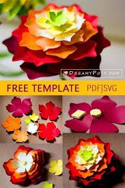 Flower Templates Free Pdf Svg Png Files Super Easy Tutorial Easy Paper Flowers Paper Flowers Paper Flower Template
