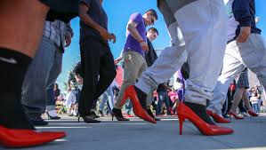 Men in high heels support war