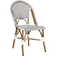 Safavieh Salcha Outdoor French Bistro Side Chair Set Of 2 Blue White Walmart Com In 2020 Patio Dining Outdoor Dining Chairs French Bistro Chairs
