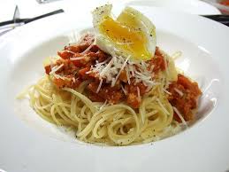 Spaghetti Bolognese With Soft Boiled Egg Spaghetti Bolognese Italian Recipes Soft Boiled Eggs