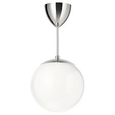 Simrishamn Pendant Lamp 3 Armed Chrome Plated Opal Glass Ikea In 2020 White Pendant Lamp Pendant Lamp Lamp