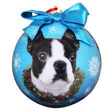 It is 3 1/2 tall. E S Imports Boston Terrier Ball Ornament Wayfair