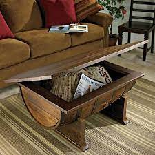 This beautiful coffee table with its durable round glass top brings a combination of both unique style and function to any room of your home. Vintage Oak Whiskey Barrel Coffee Table