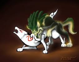 Post 29912: Amaterasu crossover Legend_of_Zelda Okami slate  Twilight_Princess Wolf_Link